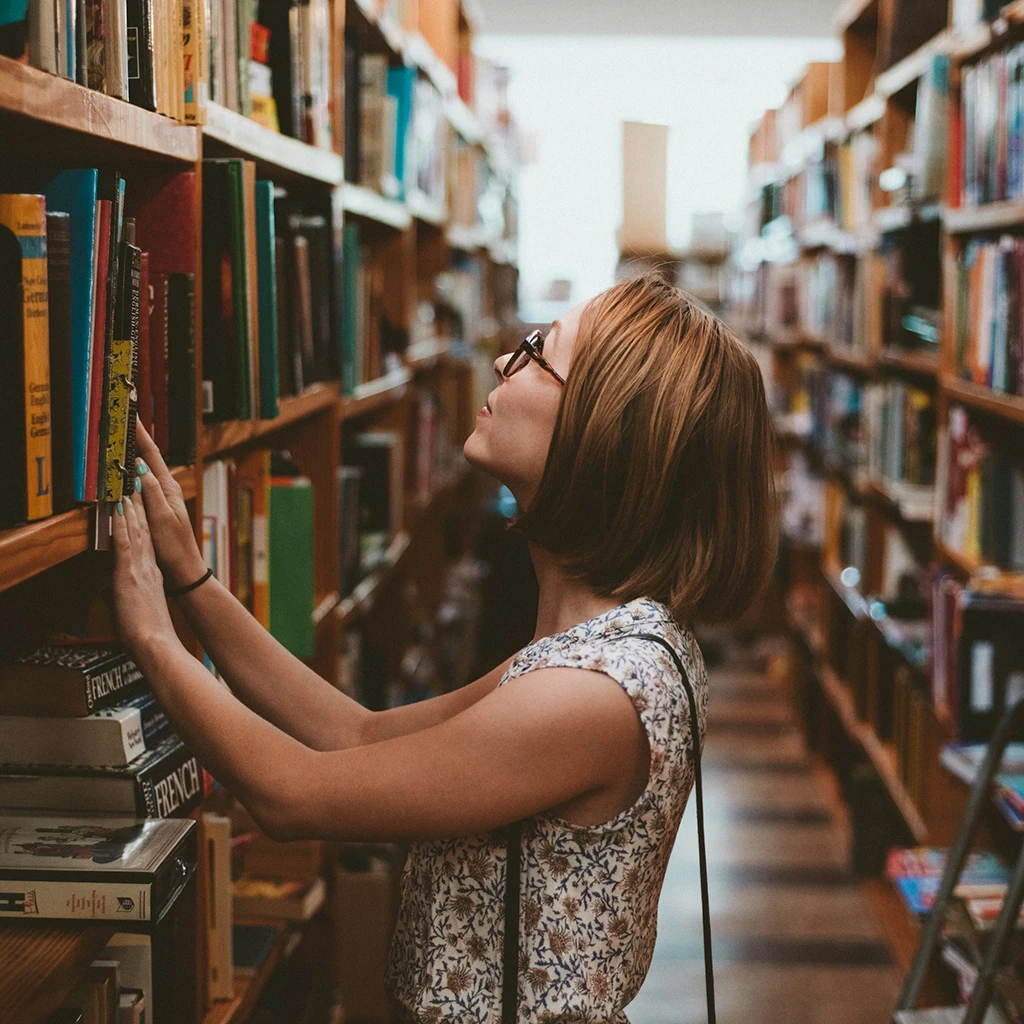 Woman in the library
